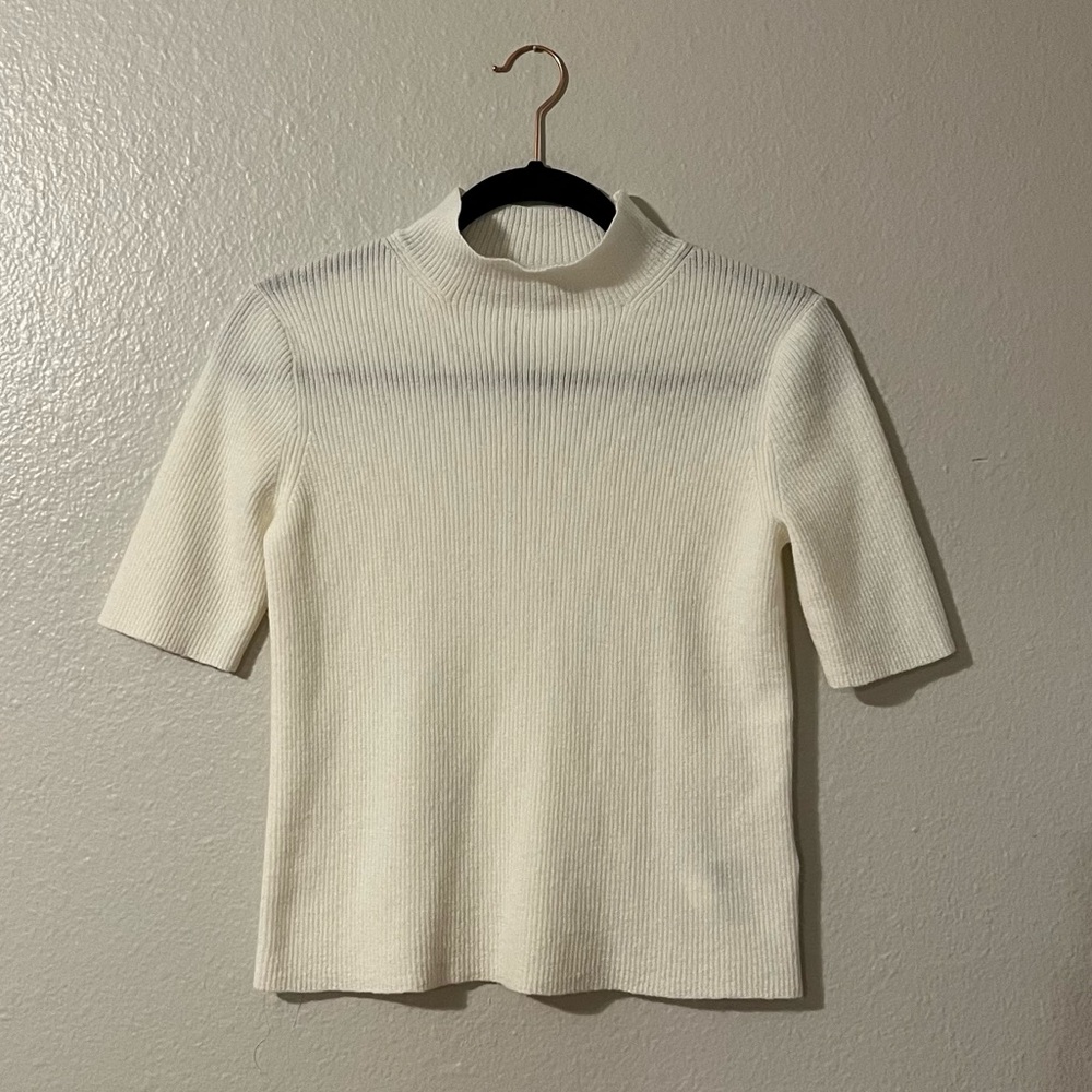 Madewell Ribbed Merino Wool Mockneck Sweater Tee